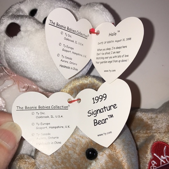 Set of 4 Ty Beanie Baby Babies bears - Picture 7 of 11